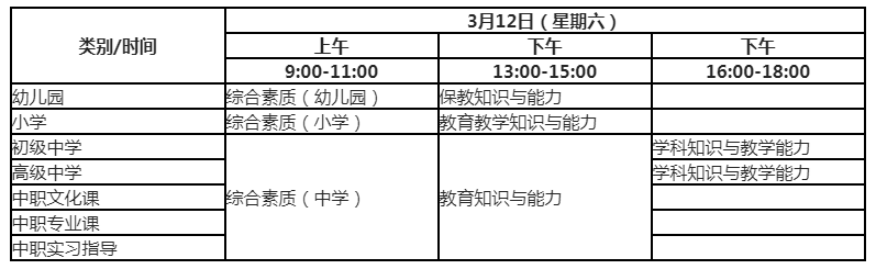 2022上半年教师资格证考试时间